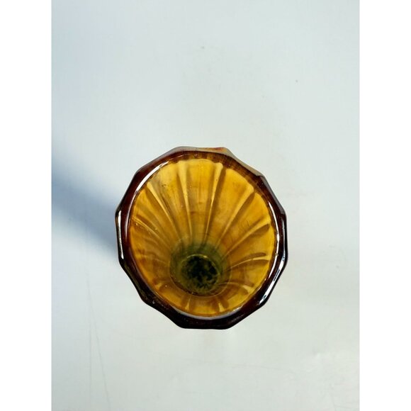 Swung Swing Bud Vase Vintage Light Peach Orange Amber Iridescent Home Decor - Picture 11 of 11
